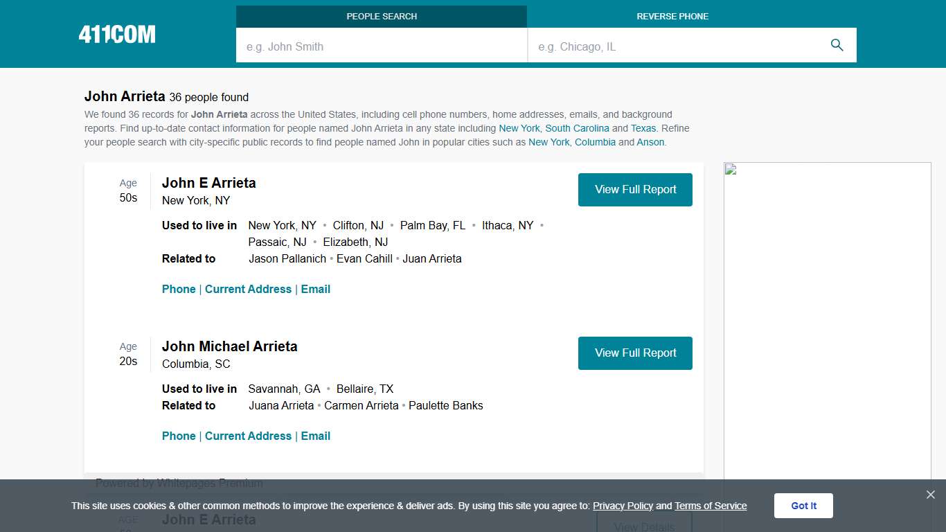 John Arrieta Phone Number & Address 411